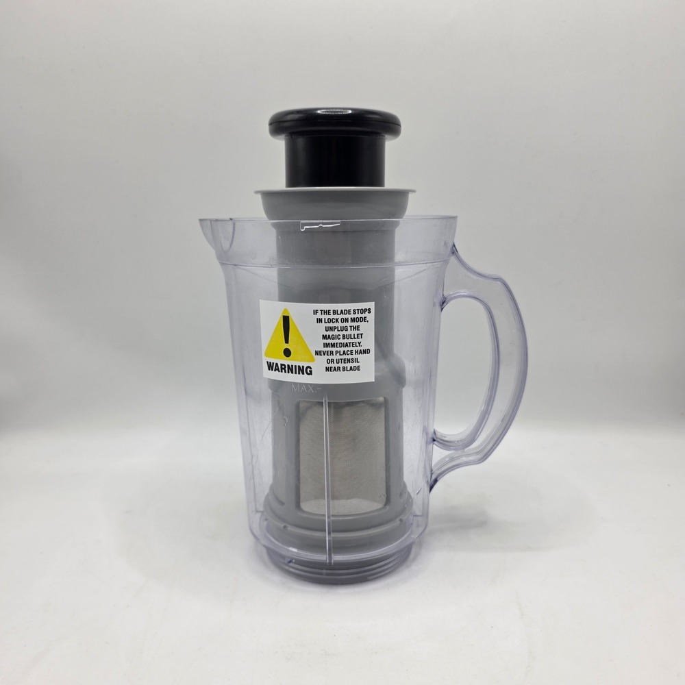 Magic Bullet Juicer Attachment Pitcher Grey‎ Filter Black Pusher Replacement